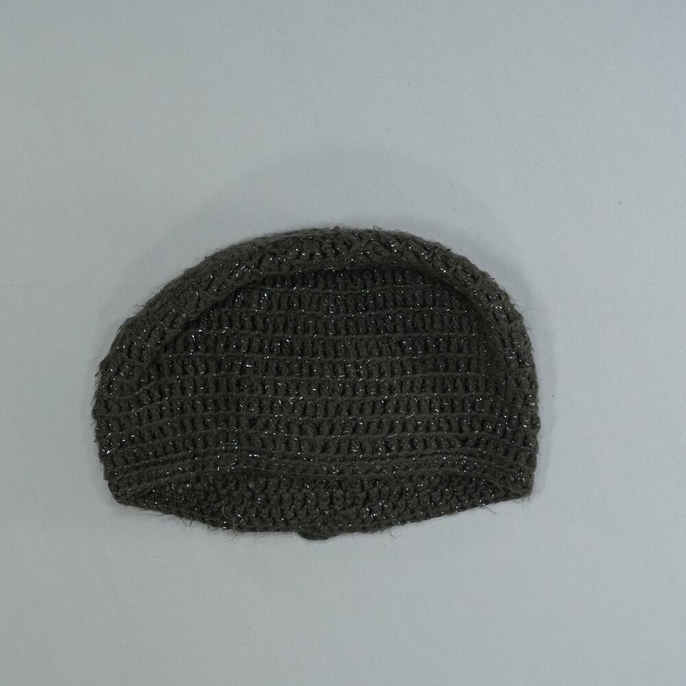 Old Navy Women's Grey Knit Beanie with Flower - One Size